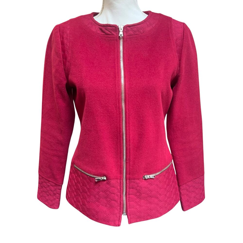 109°F Winter Wraps Quilted Zip Front Fleece Jacket Red Women’s Small Coat